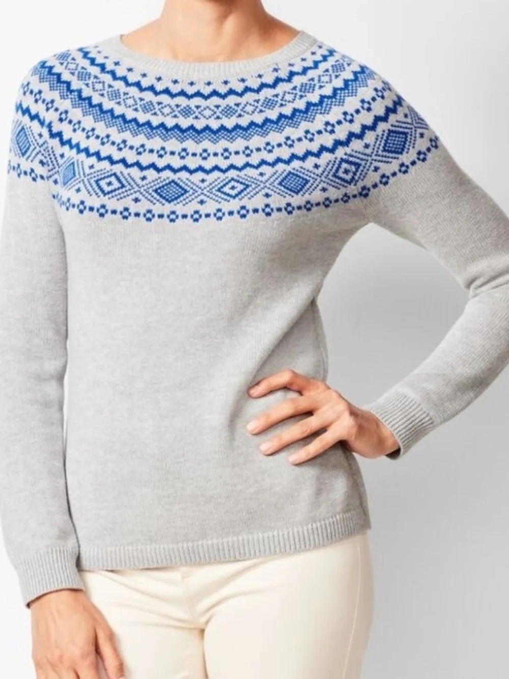 Talbots Fair Isle Yoke Sweater